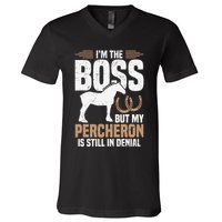 I´M Boss But My Percheron Is Still In Denial .Png V-Neck T-Shirt
