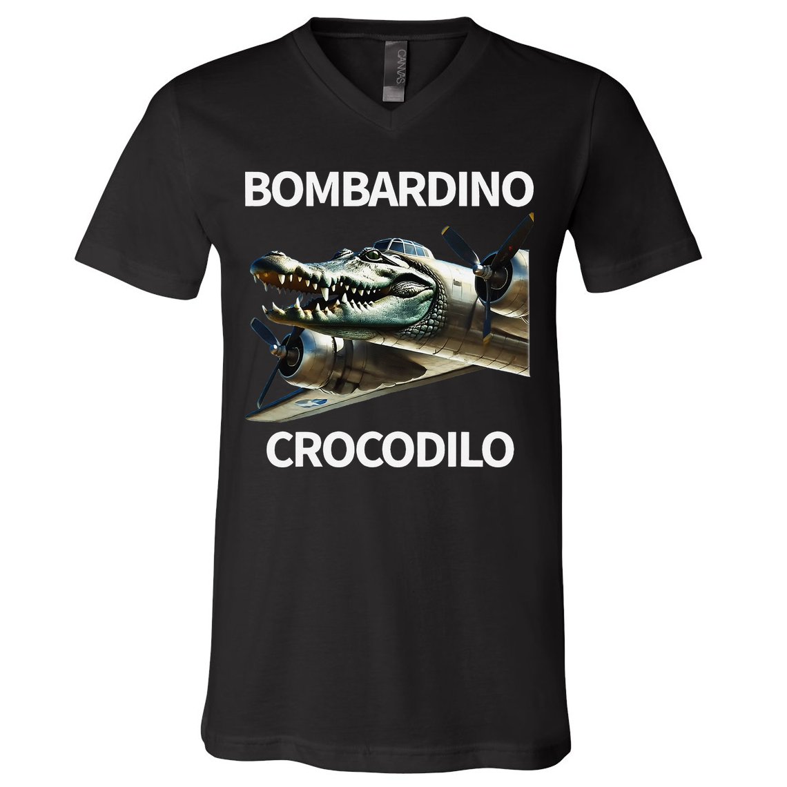 Italian Brainrot Bombardino Crocodilo V-Neck T-Shirt