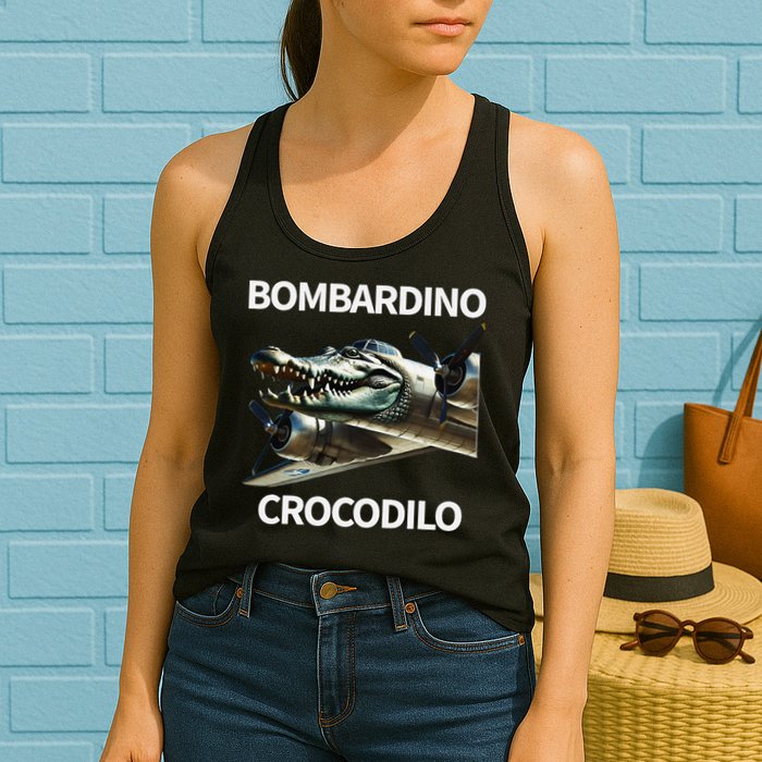 Italian Brainrot Bombardino Crocodilo Womens Tank Top