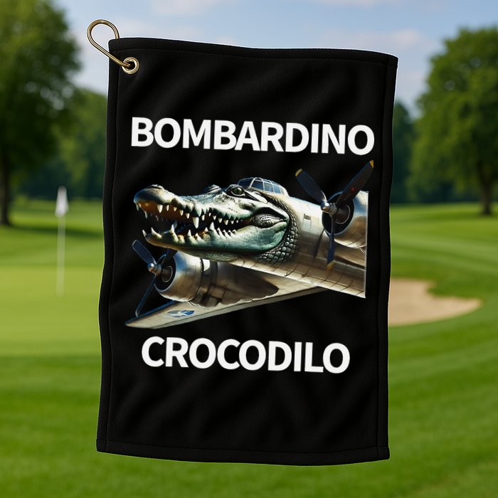 Italian Brainrot Bombardino Crocodilo Golf Towel