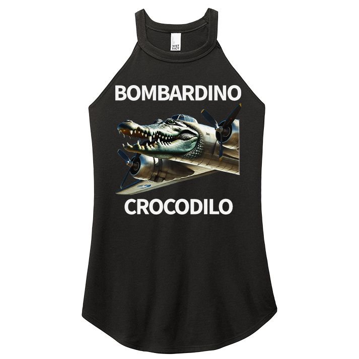 Italian Brainrot Bombardino Crocodilo Women's Perfect Tri Rocker Tank