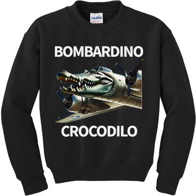 Italian Brainrot Bombardino Crocodilo Kids Sweatshirt