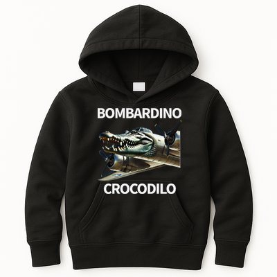 Italian Brainrot Bombardino Crocodilo Kids Hoodie