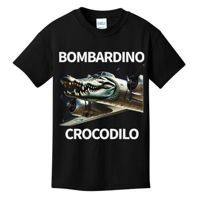 Italian Brainrot Bombardino Crocodilo Kids T-Shirt
