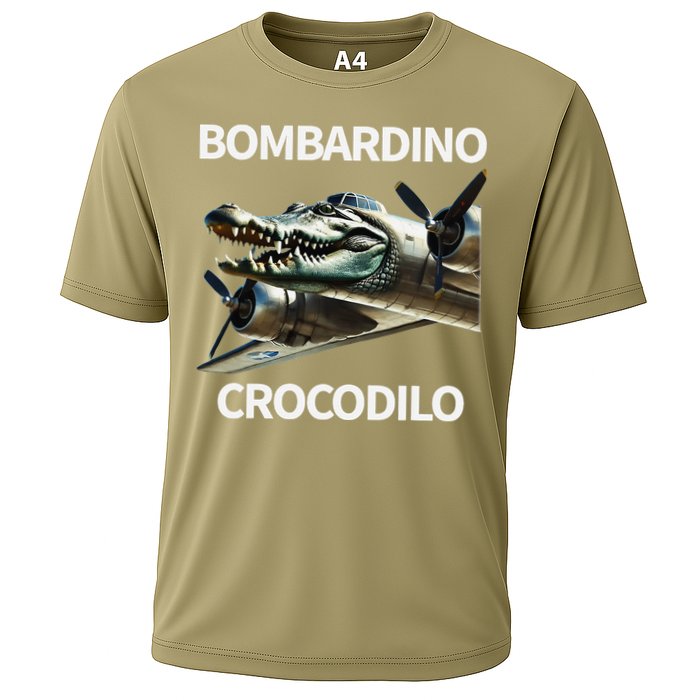 Italian Brainrot Bombardino Crocodilo Cooling Performance Crew T-Shirt