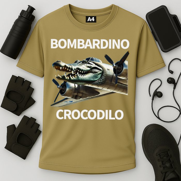Italian Brainrot Bombardino Crocodilo Cooling Performance Crew T-Shirt