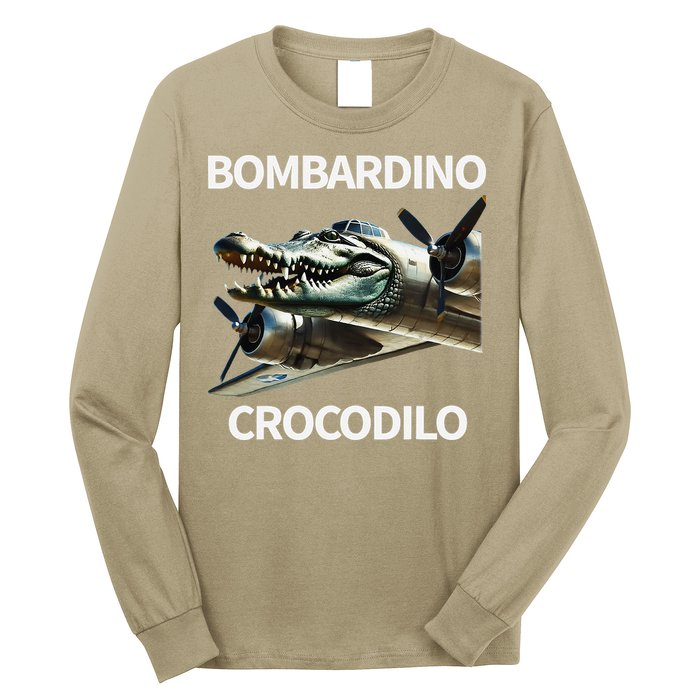 Italian Brainrot Bombardino Crocodilo Long Sleeve Shirt