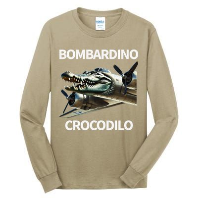 Italian Brainrot Bombardino Crocodilo Tall Long Sleeve T-Shirt