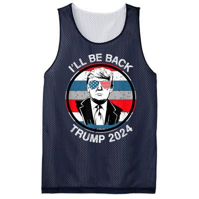 I'll Be Back Trump 2024 Mesh Reversible Basketball Jersey Tank