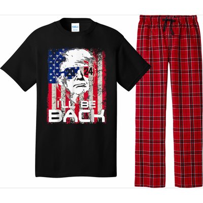 Ill Be Back Trump 2024 Vintage Donald Trump 4th Of July Pajama Set