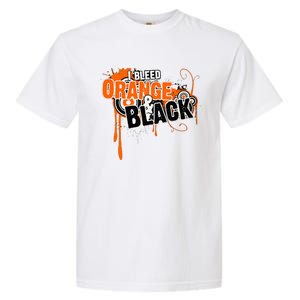 I Bleed Black & Orange Sports Team Garment-Dyed Heavyweight T-Shirt