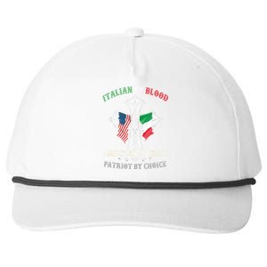 Italian By Blood American By Birth Patriot By Choice Cool Snapback Five-Panel Rope Hat