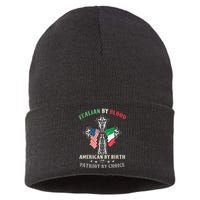 Italian By Blood American By Birth Patriot By Choice Cool Sustainable Knit Beanie