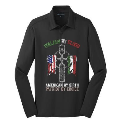 Italian By Blood American By Birth Patriot By Choice Silk Touch Performance Long Sleeve Polo