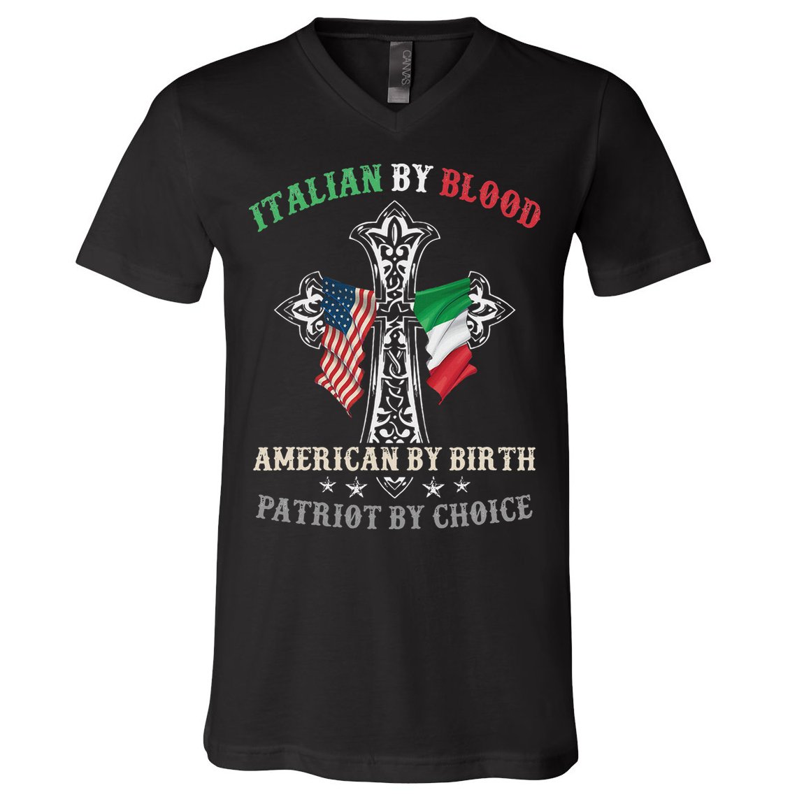 Italian By Blood American By Birth Patriot By Choice Cool V-Neck T-Shirt