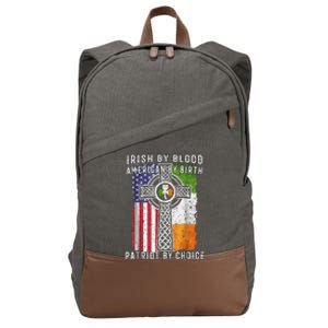 Irish By Blood American By Birth Patriot By Choice Cotton Canvas Backpack