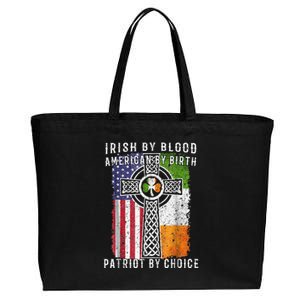 Irish By Blood American By Birth Patriot By Choice Cotton Canvas Jumbo Tote