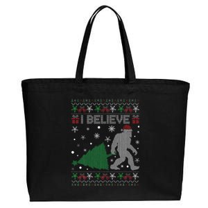 I Believe Big Foot Sasquatch Ugly Funny Christmas  Cotton Canvas Jumbo Tote