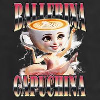 Italian Brainrot Ballerina Cappuccina Ballerina Cappuccino 7 Panel Mesh Trucker Snapback Hat