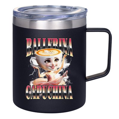 Italian Brainrot Ballerina Cappuccina Ballerina Cappuccino 12oz Stainless Steel Coffee Mug