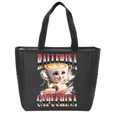 Italian Brainrot Ballerina Cappuccina Ballerina Cappuccino Zip Tote Bag