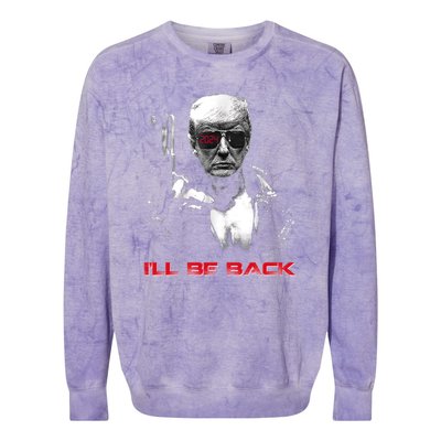 I'll Be Back Trump 2024 Colorblast Crewneck Sweatshirt