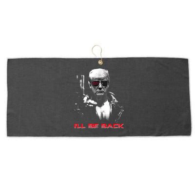 I'll Be Back Trump 2024 Large Microfiber Waffle Golf Towel