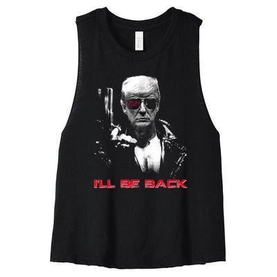 I'll Be Back Trump 2024 Women's Racerback Cropped Tank