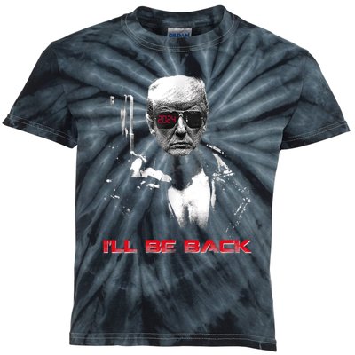 I'll Be Back Trump 2024 Kids Tie-Dye T-Shirt