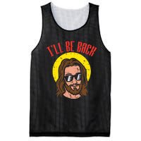 Ill Be Back Jesus Cool God Christ Religious Christian Gift Mesh Reversible Basketball Jersey Tank