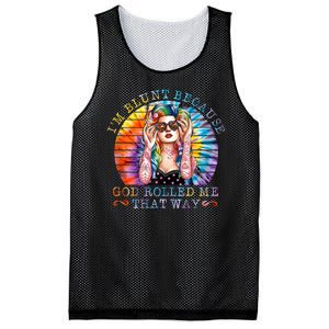 Im Blunt Because God Rolled Me That Way Retro Girl Tie Dye Mesh Reversible Basketball Jersey Tank