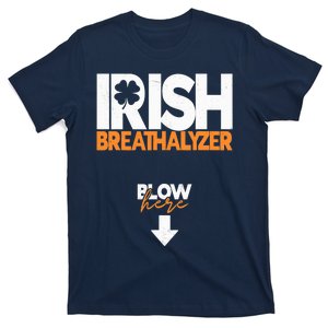 Irish Breathalyzer Blow Here Funny St Patricks Day Drinking T-Shirt