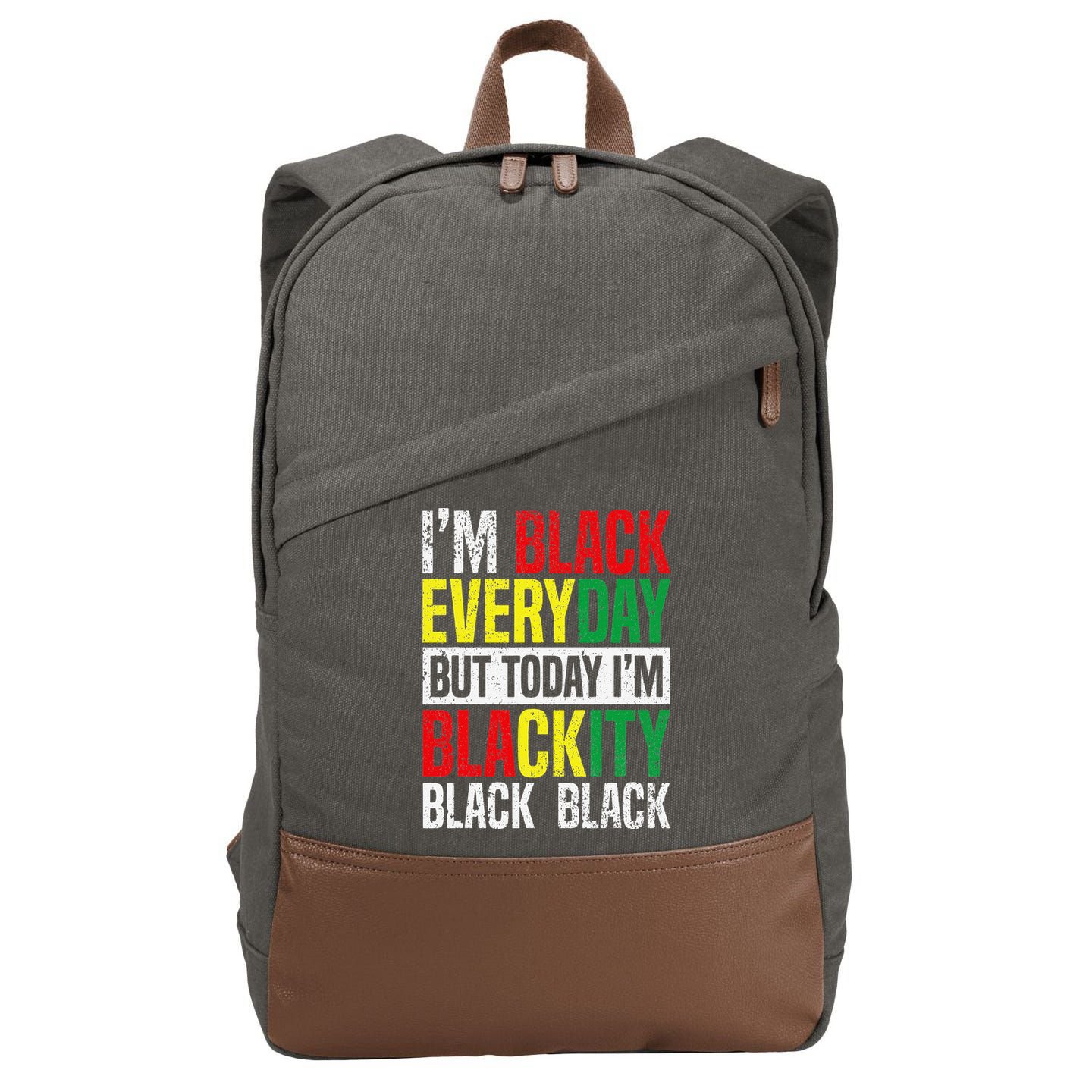 I'm Blackity Black African American  Juneteenth Cotton Canvas Backpack