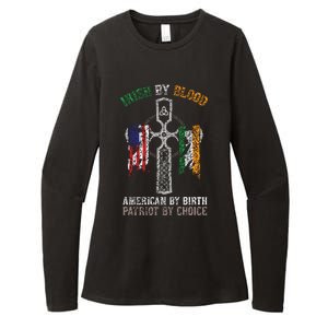 Irish By Blood American By Birth Patriot By Choice Womens CVC Long Sleeve Shirt