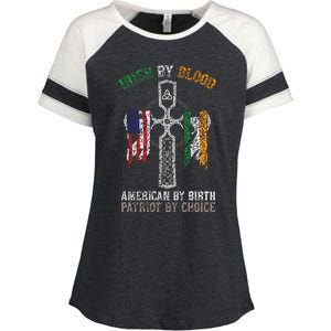 Irish By Blood American By Birth Patriot By Choice Enza Ladies Jersey Colorblock Tee