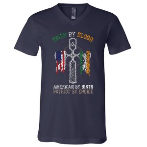 Irish By Blood American By Birth Patriot By Choice V-Neck T-Shirt