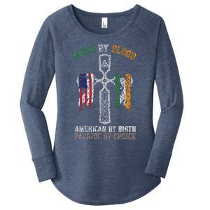 Irish By Blood American By Birth Patriot By Choice Women's Perfect Tri Tunic Long Sleeve Shirt