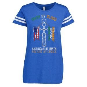 Irish By Blood American By Birth Patriot By Choice Enza Ladies Jersey Football T-Shirt