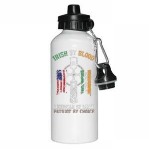 Irish By Blood American By Birth Patriot By Choice Aluminum Water Bottle