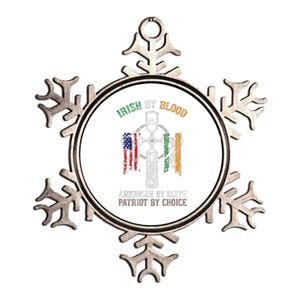 Irish By Blood American By Birth Patriot By Choice Metallic Star Ornament