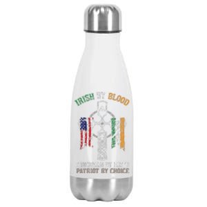 Irish By Blood American By Birth Patriot By Choice Stainless Steel Insulated Water Bottle