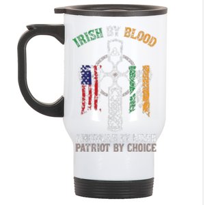 Irish By Blood American By Birth Patriot By Choice Stainless Steel Travel Mug