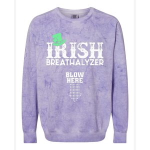 Irish Breathalyzer Blow Here St Patrick's Day Drink Funny Colorblast Crewneck Sweatshirt