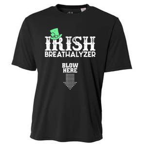 Irish Breathalyzer Blow Here St Patrick's Day Drink Funny Cooling Performance Crew T-Shirt