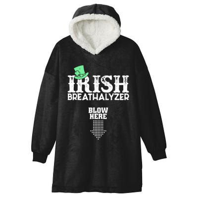 Irish Breathalyzer Blow Here St Patrick's Day Drink Funny Hooded Wearable Blanket