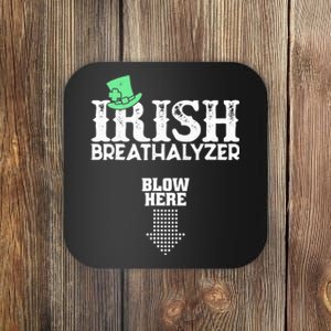 Irish Breathalyzer Blow Here St Patrick's Day Drink Funny Coaster