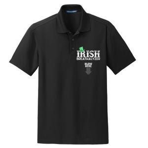 Irish Breathalyzer Blow Here St Patrick's Day Drink Funny Dry Zone Grid Polo