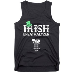 Irish Breathalyzer Blow Here St Patrick's Day Drink Funny Tank Top