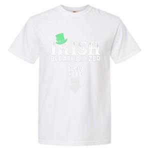 Irish Breathalyzer Blow Here St Patrick's Day Drink Funny Garment-Dyed Heavyweight T-Shirt