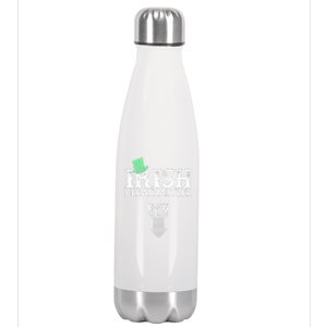 Irish Breathalyzer Blow Here St Patrick's Day Drink Funny Stainless Steel Insulated Water Bottle